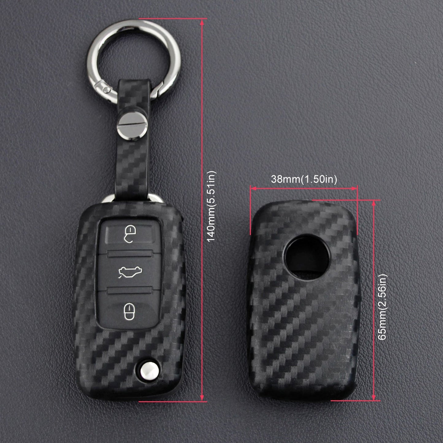 Custodia in similpelle e silicone per chiave auto con fibbia per Volkswagen Golf MK6