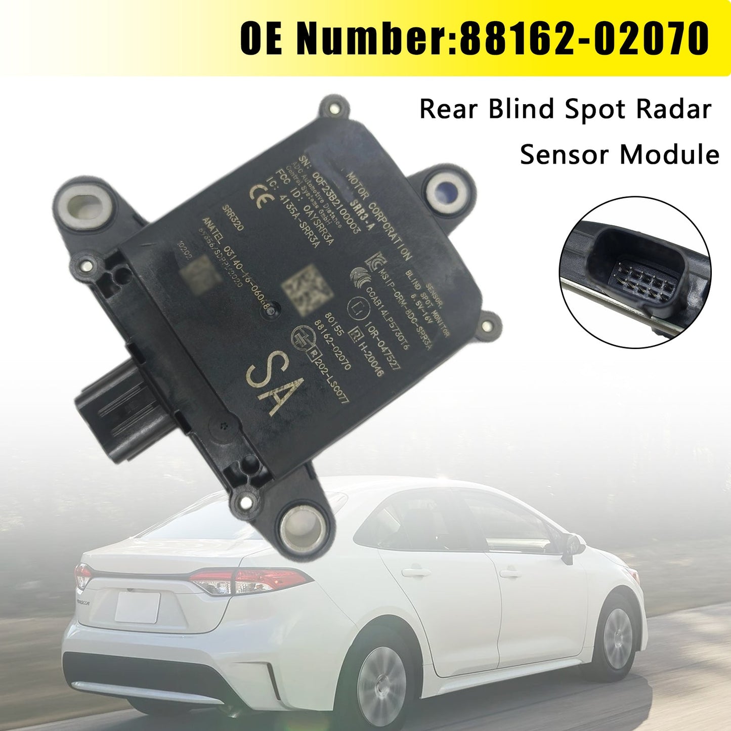 Modulo sensore radar per angolo cieco posteriore per Toyota Corolla 2020-2023, codice 88162-02070