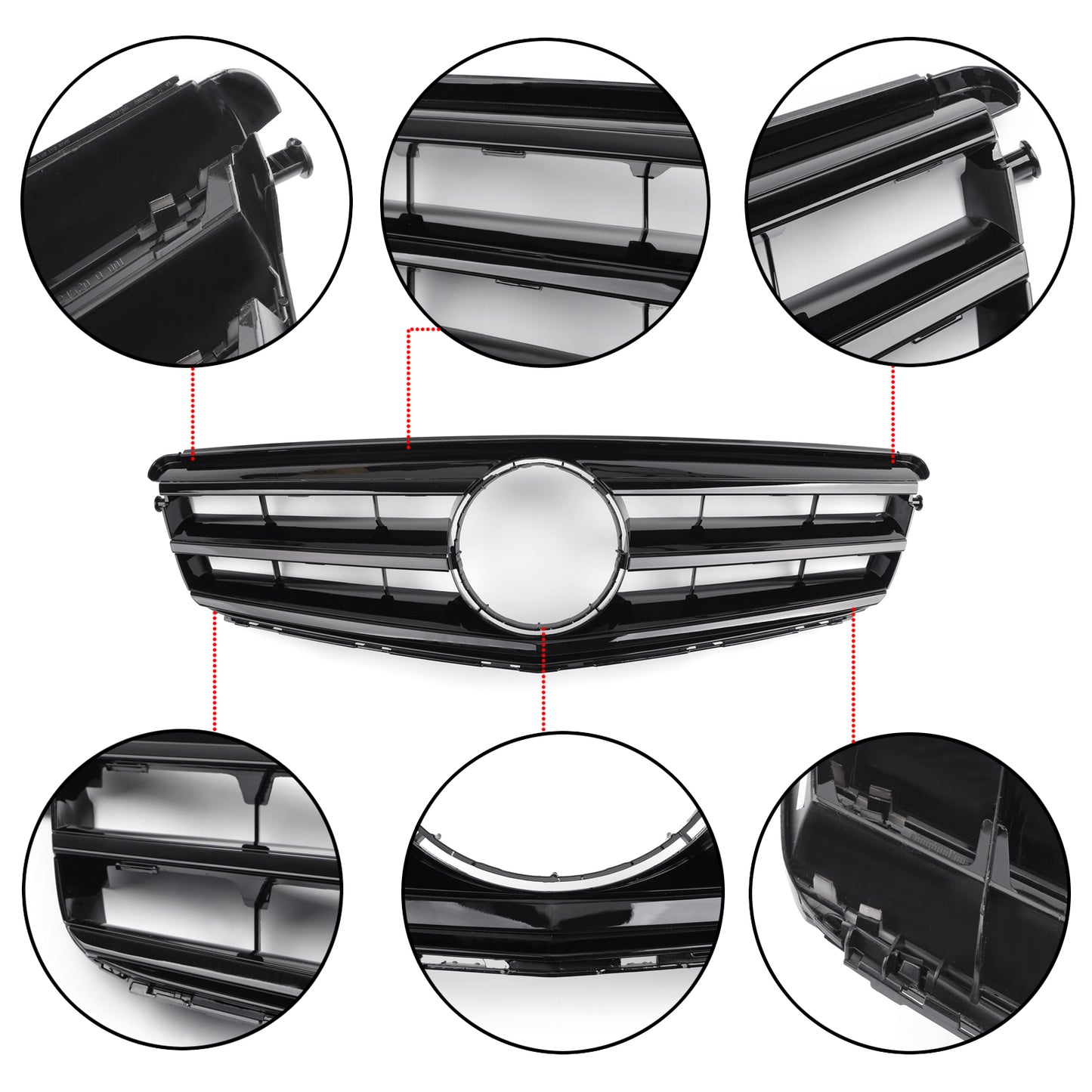 Per Mercedes Benz Classe C W204 C300 C350 2008-2014 Griglia anteriore nera
