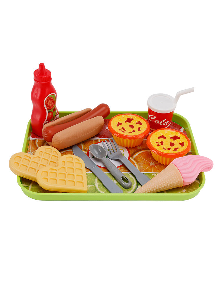 Set da cucina con cibo, gelato, bevande e uova, giocattolo per bambini