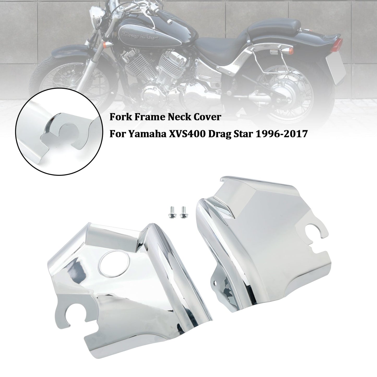 Copertura del collo del telaio della forcella Yamaha XVS400 Drag Star 1996-2017