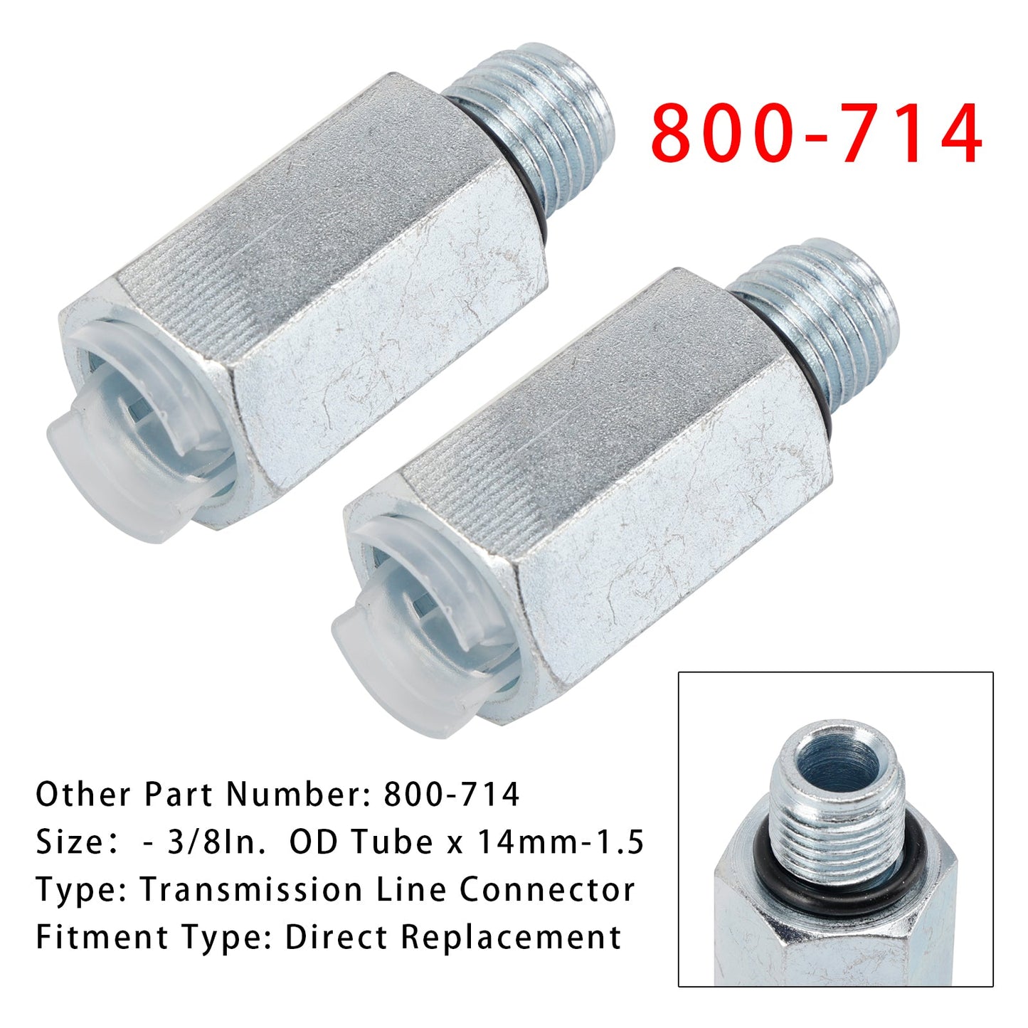 800-714 Connettore per linea di trasmissione - Tubo OD 3/8"" x 14 mm-1,5 2 pezzi