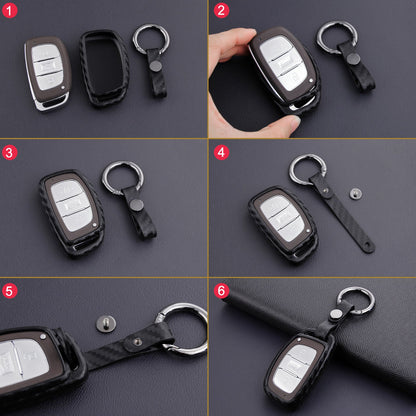 Custodia in similpelle e silicone per chiave auto con fibbia per Hyundai