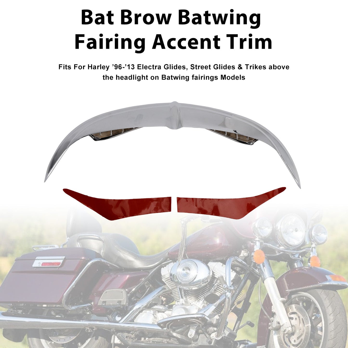 Decorazione decorativa Bat Brow Batwing per Electra Street Glide Trikes 96-13