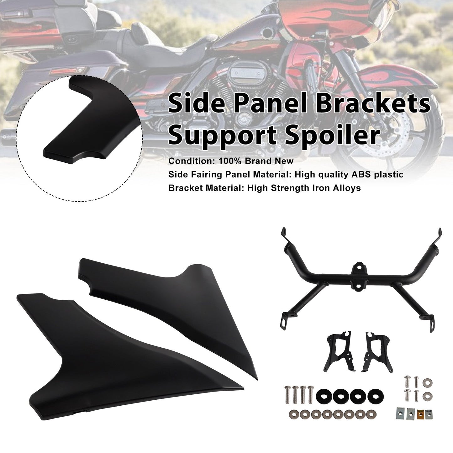 Staffe di supporto per spoiler per pannelli laterali Harley Road Glide CVO ST FLTRXSTSE dal 2024 in poi