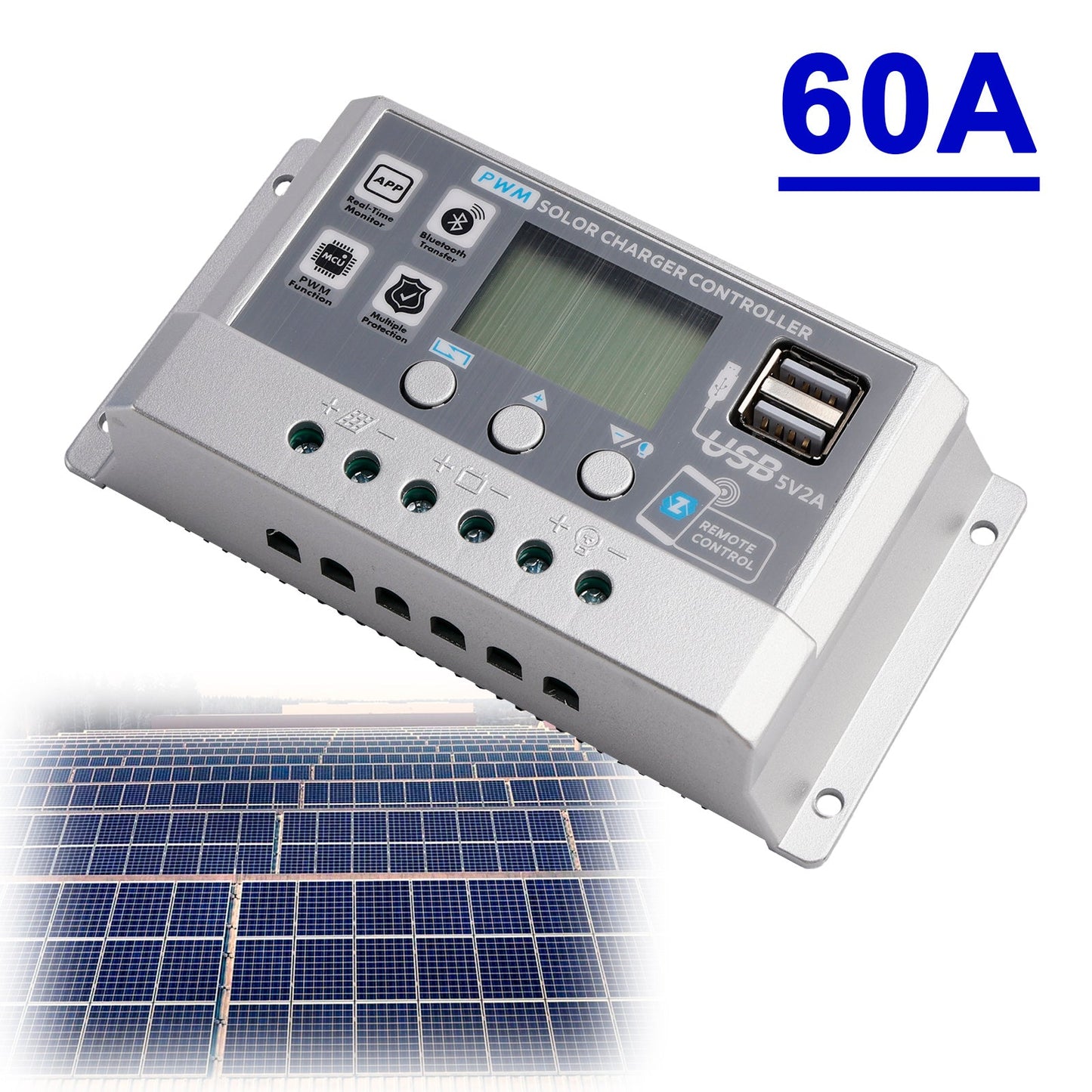 Regolatore solare PWM 10A-60A APP mobile Regolatore solare di controllo intelligente