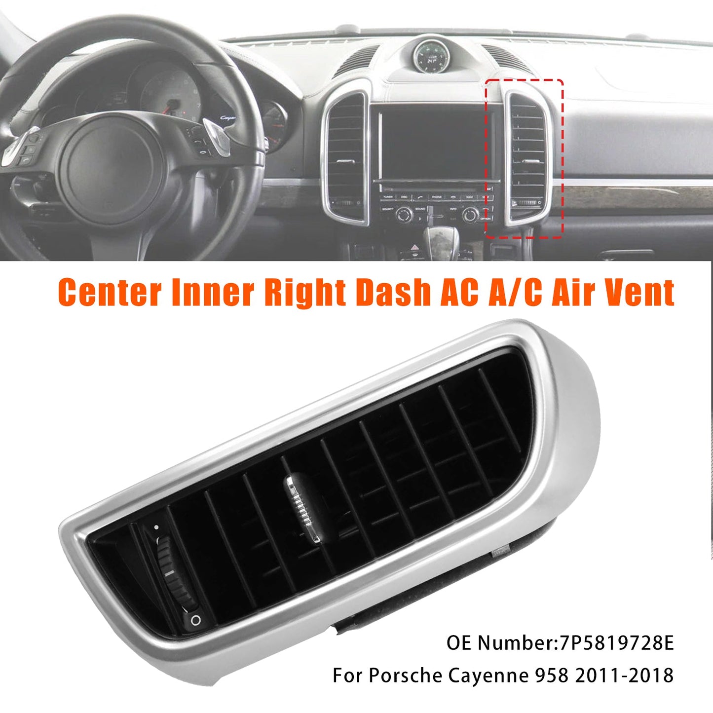 Bocchetta aria condizionata centrale destra per Porsche Cayenne 958 2011-2018 7P5819727E