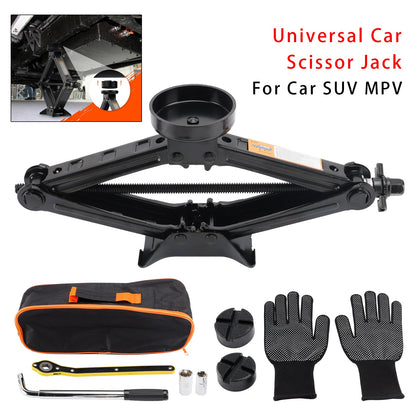 Cric per auto 2,5 T/2500 kg, cric a forbice universale, chiave per tiranti per ruote, per SUV, monovolume