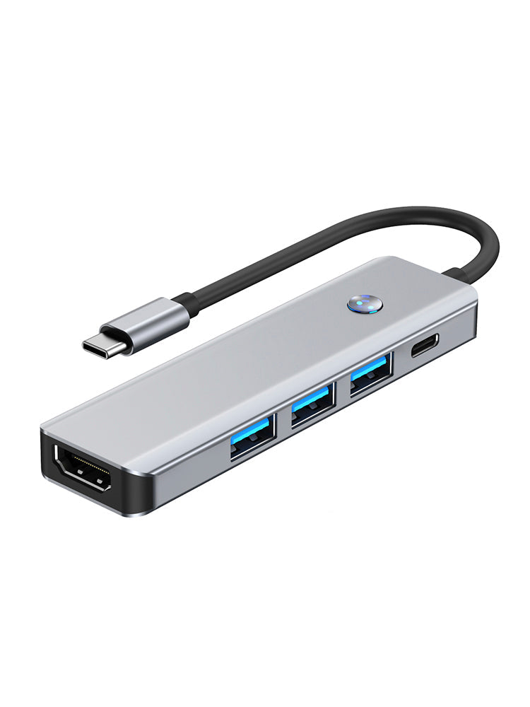 Adattatore hub con interfaccia 5 in 1 TYPE-C+USB3.0*1+USB2.0*2+HDMI+PD100W per MacBook