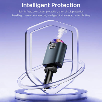 Caricabatterie per auto super veloce da 120 W con cavo retrattile Caricabatterie intelligente per deodoranti per ambienti