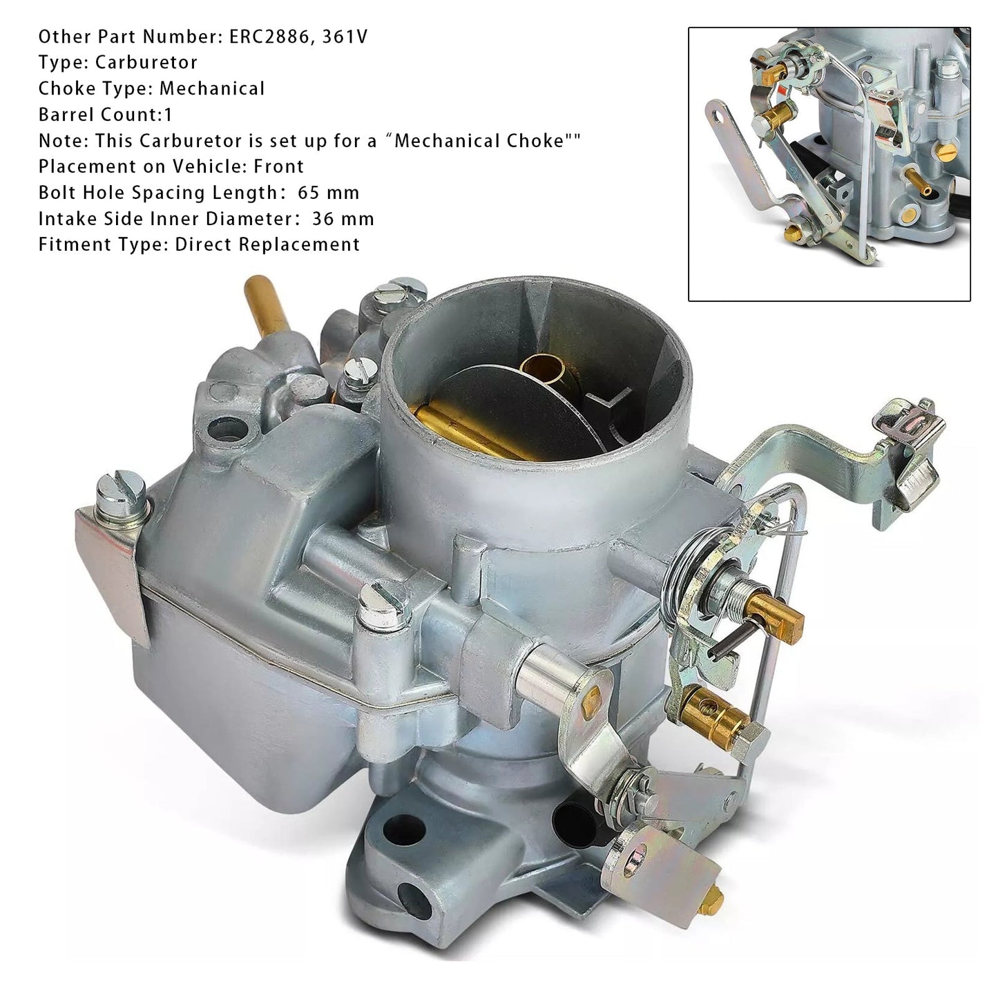 Motore a benzina LAND ROVER Serie 2 2a 3 2.25 361V Carburatore a 1 corpo