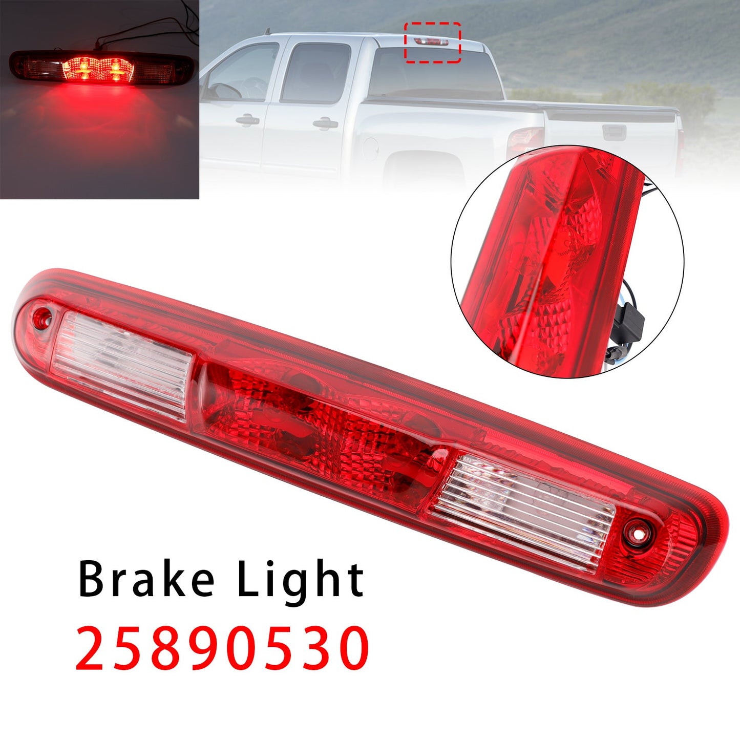 Terza luce di stop alogena per Chevy Silverado 2007-2013