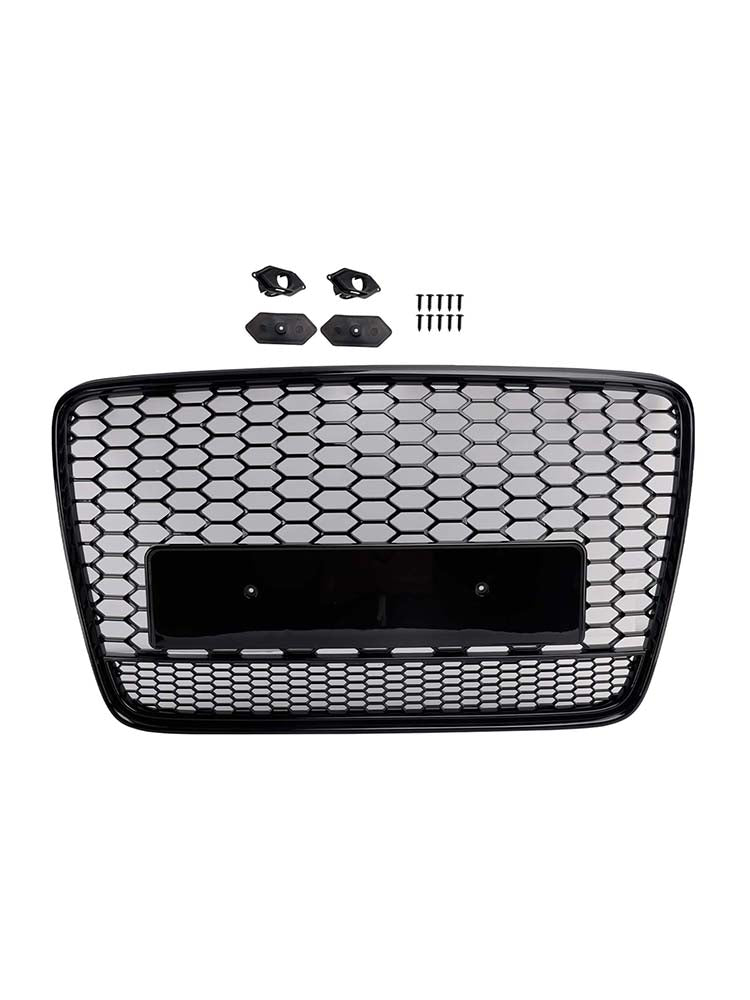 Griglia di ventilazione del radiatore per paraurti anteriore, colore nero lucido, compatibile con Audi Q7 2005-2015.