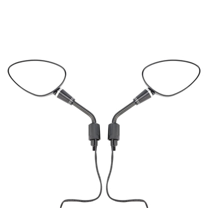 Coppia di specchietti retrovisori a LED neri da 10 mm con filettatura destra per Piaggio Vespa