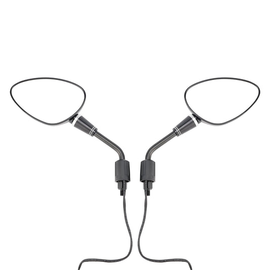 Coppia di specchietti retrovisori a LED neri da 10 mm con filettatura destra per Piaggio Vespa