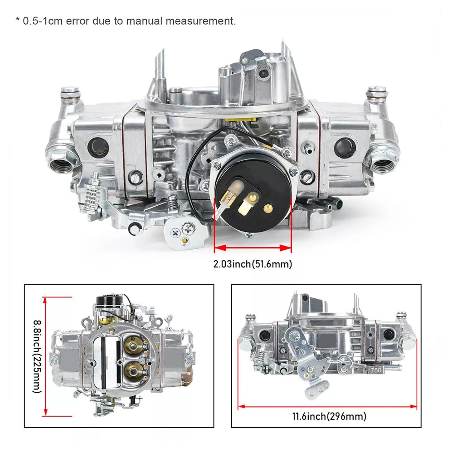 Carburatore BR-67213 a 4 corpi, 750 CFM, doppia pompa, con starter elettronico