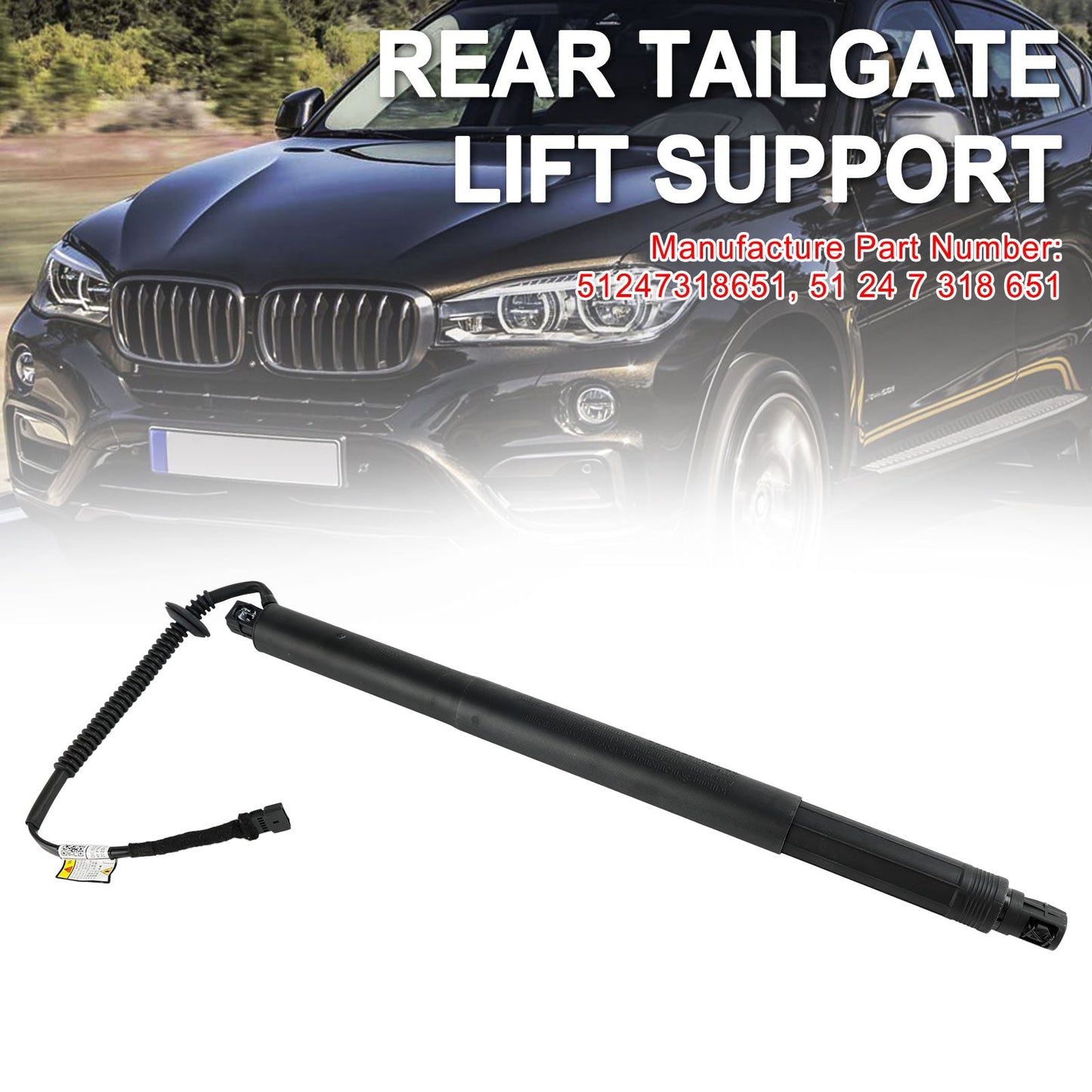 Supporto sollevatore elettrico portellone posteriore sinistro BMW X6 F16 F86 SUV xDrive 50i 2014-2019 4395ccm 449HP 330KW (Benzina) 51247318651