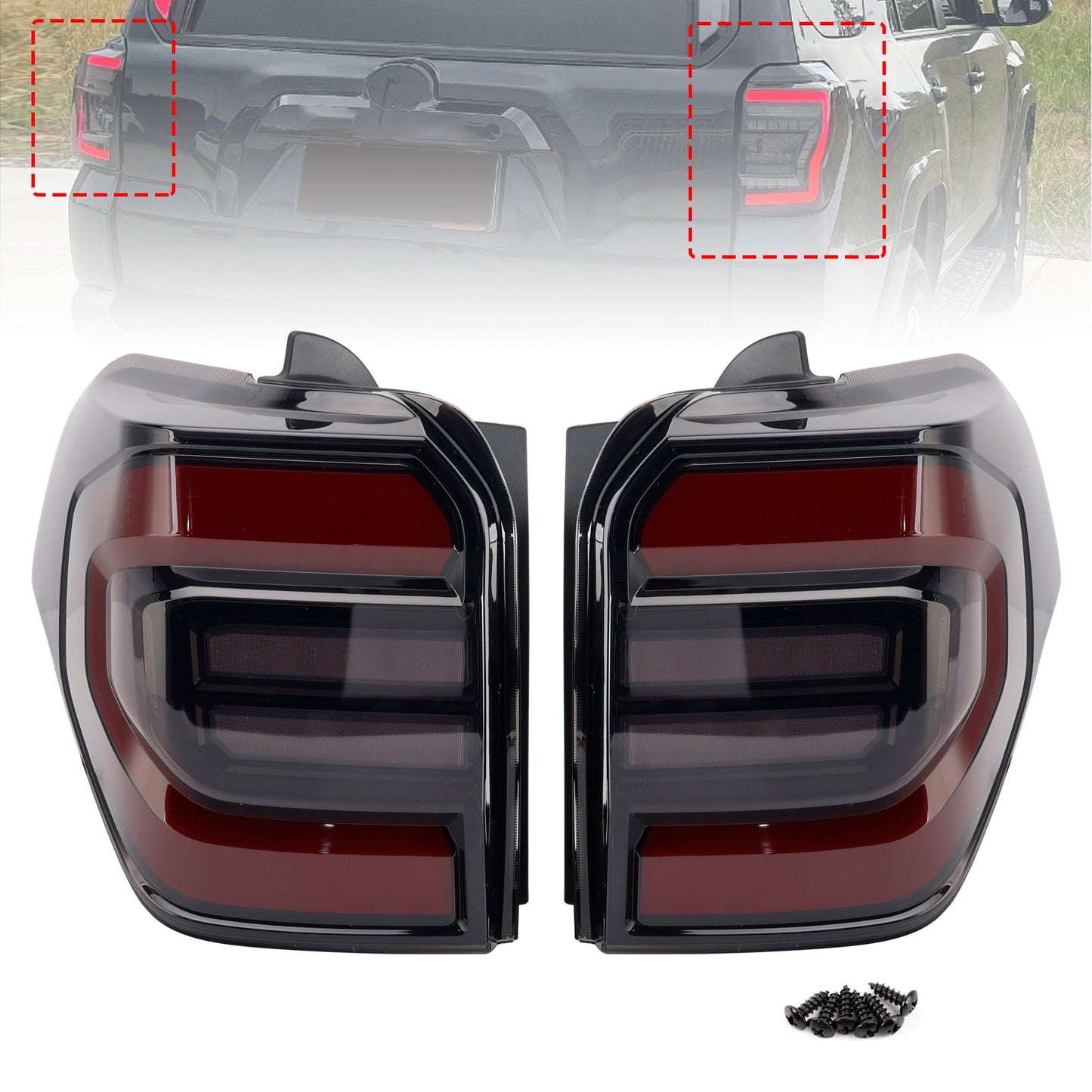 2 luci posteriori a LED per Toyota 4Runner 2010-2024, fanale posteriore sequenziale con animazione