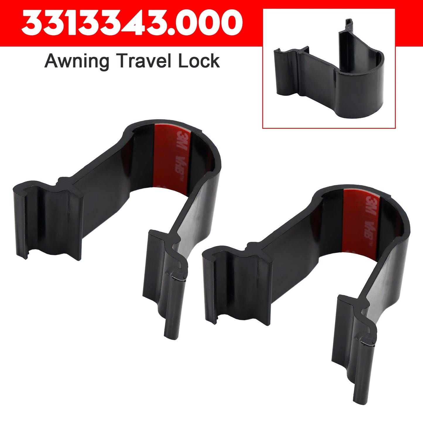 2 pezzi 3313343.000 Blocco da viaggio per tendalino Dometic universale arrotondato