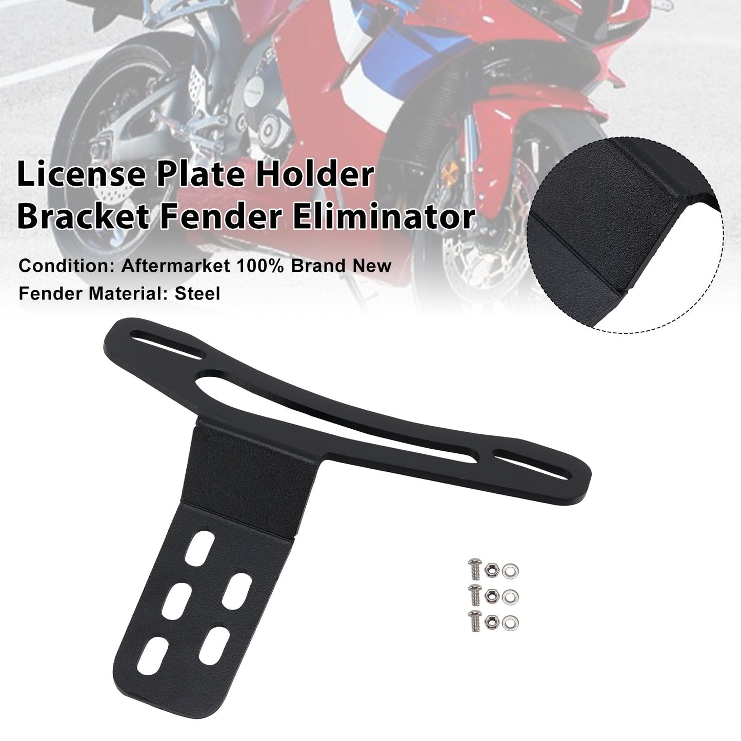 Supporto targa HONDA CBR600RR 2003-2026 HONDA CBR1000RR 2004-2007 con eliminazione parafango
