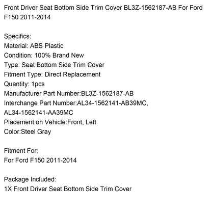 Rivestimento laterale inferiore del sedile anteriore del conducente Ford F150 2011-2014 BL3Z-1562187-AB
