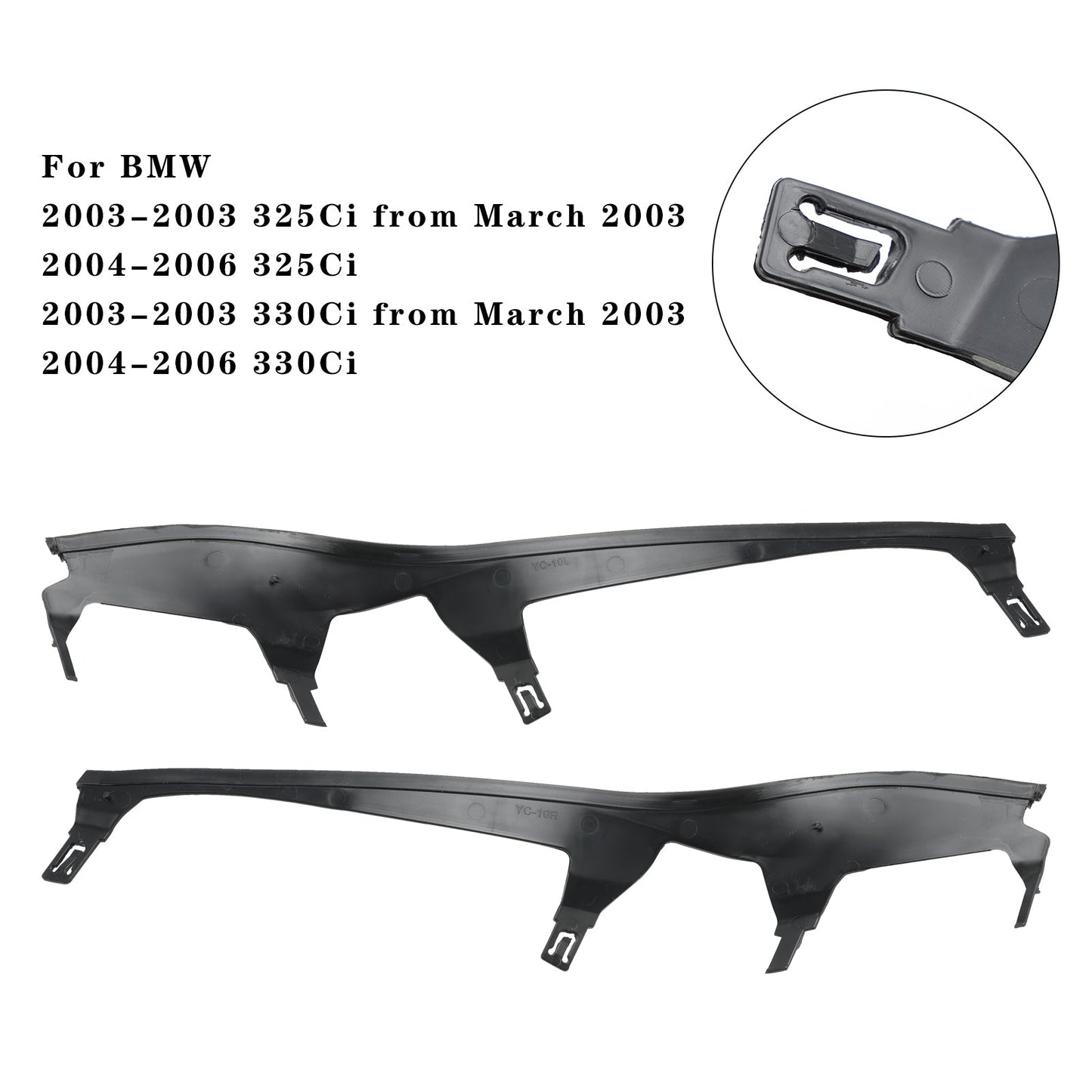 Coppia set di strisce di copertura faro superiore L+R per BMW 3 E46 COUPE CABRIO LCI