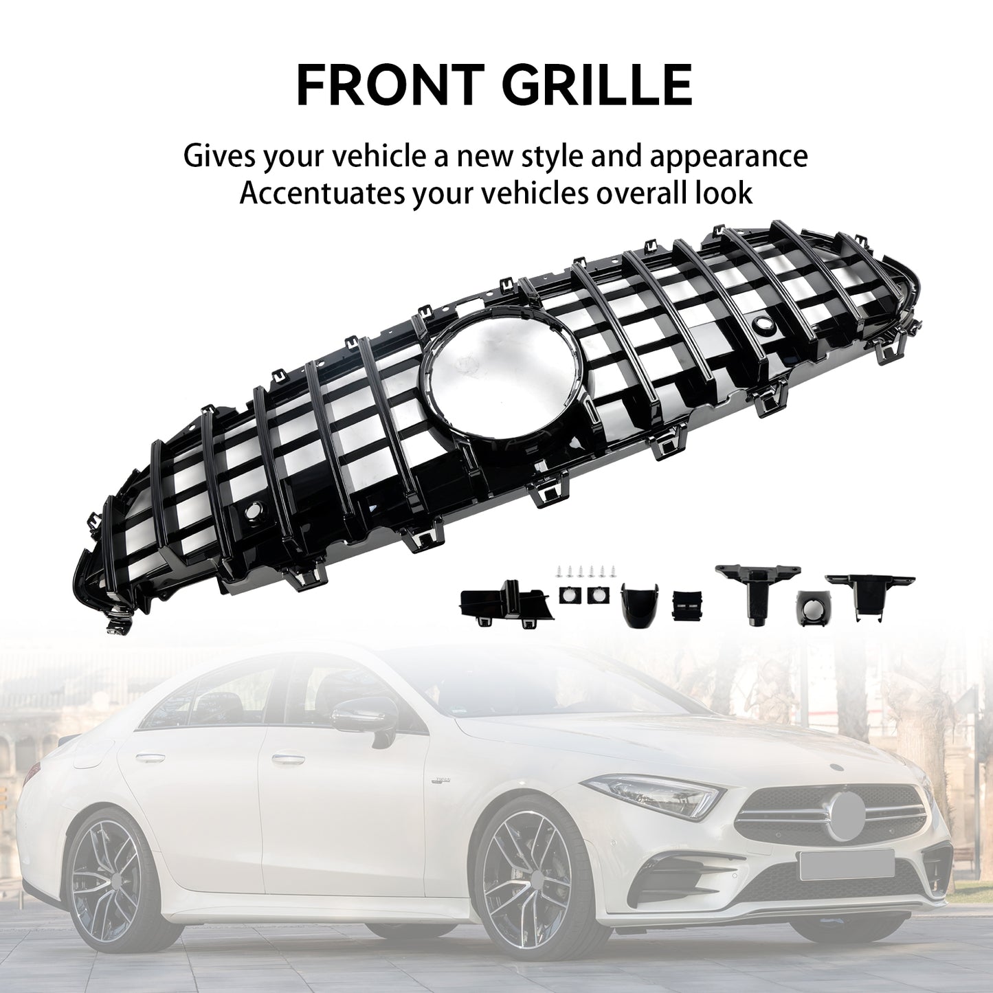 Black Front Bumper Grill Grille Per Mercedes CLS C257 W257 Coupe 2018-2024
