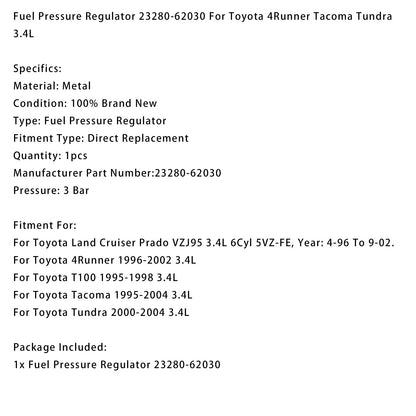 Regolatore di pressione del carburante 23280-62030 per Toyota 4Runner Tacoma Tundra 3.4L