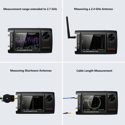 Analizzatore di rete vettoriale portatile NanoVNA Plus da 4 pollici aggiornato da 50 kHz a 2,7 GHz