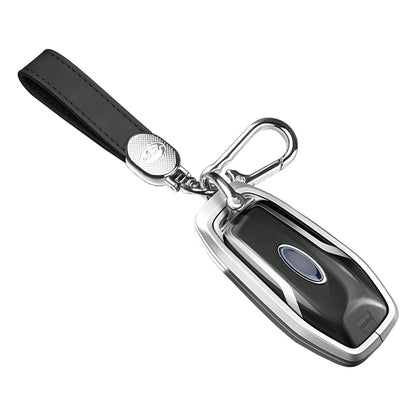 Custodia per chiave auto in TPU argentato in lega di alluminio con fibbia per Ford