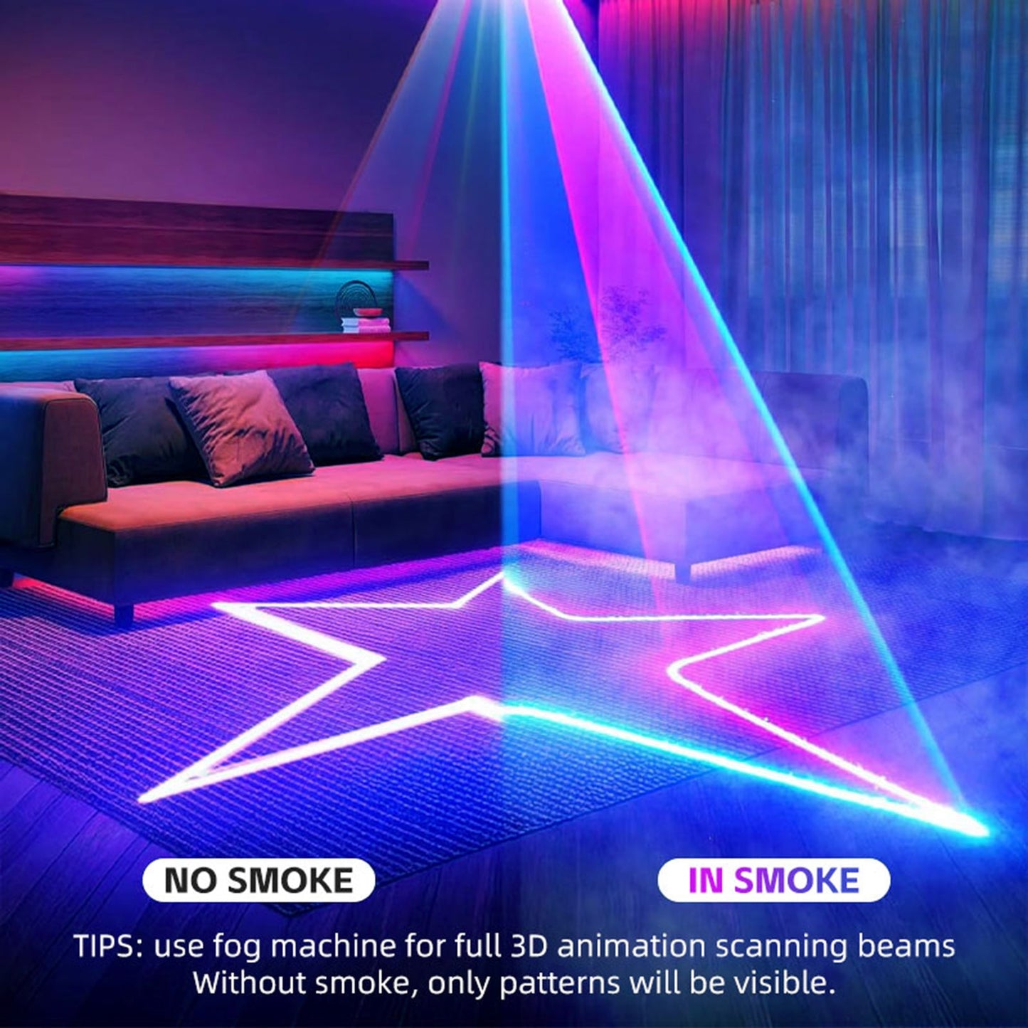 Sistema di illuminazione da palco a LED UV per feste in discoteca, luce laser da palco 6 in 1, luce da palco per club