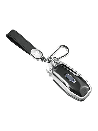 Custodia per chiave auto in TPU argentato in lega di alluminio con fibbia per Ford