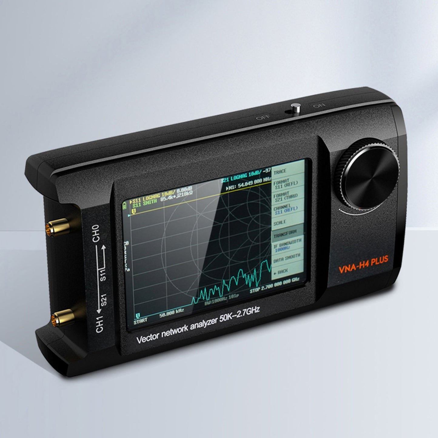 Analizzatore di rete vettoriale portatile NanoVNA Plus da 4 pollici aggiornato da 50 kHz a 2,7 GHz