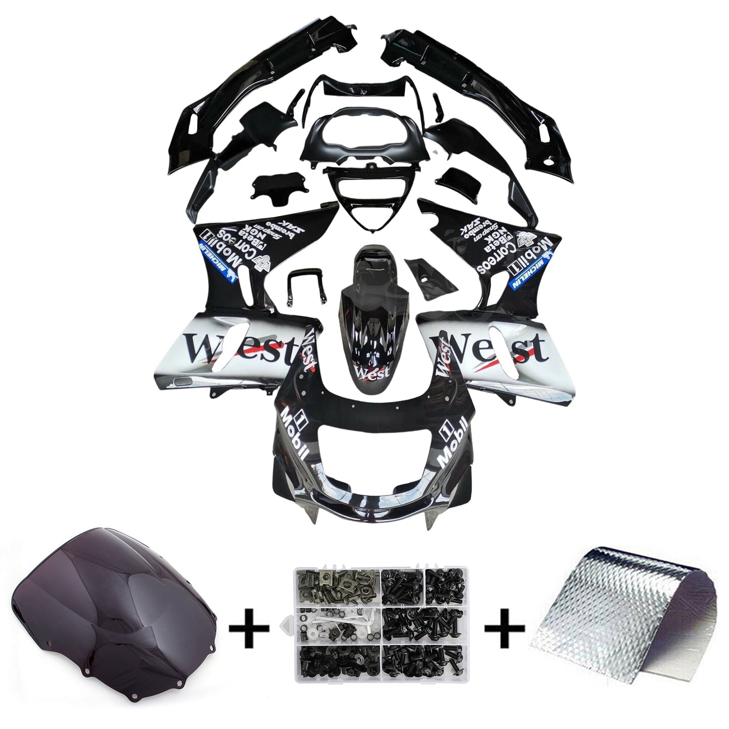 1993-2007 Kawasaki ZZR400 1998-2003 ZZR600 Kit carenatura iniezione Carrozzeria Plastica ABS