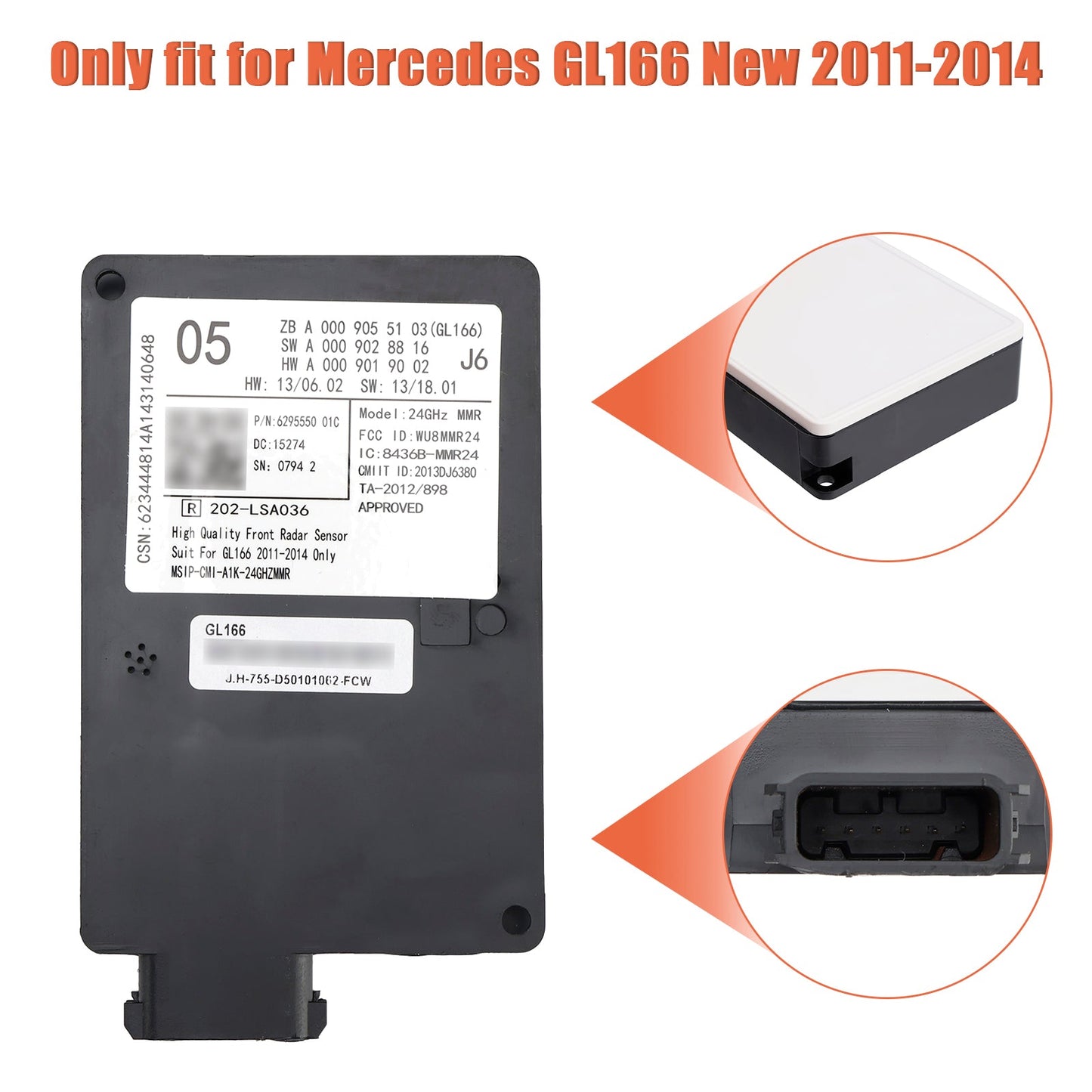 Unità di controllo del sensore radar anteriore Mercedes GL166 2011-2014 A0009055103 A0009028816 A0009009102