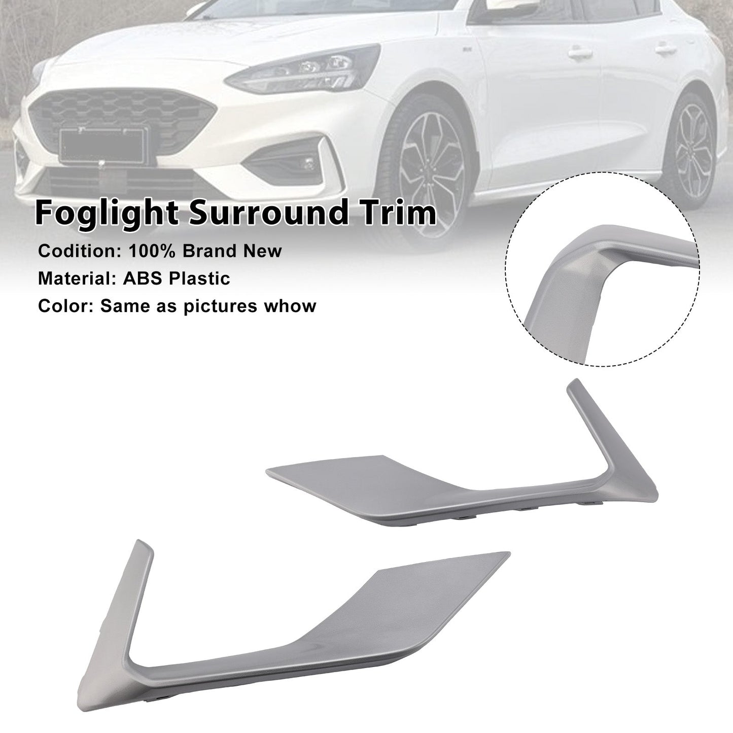 Griglia di finitura per fendinebbia argentata Ford Focus ST + ST Line MK4 2018-2021