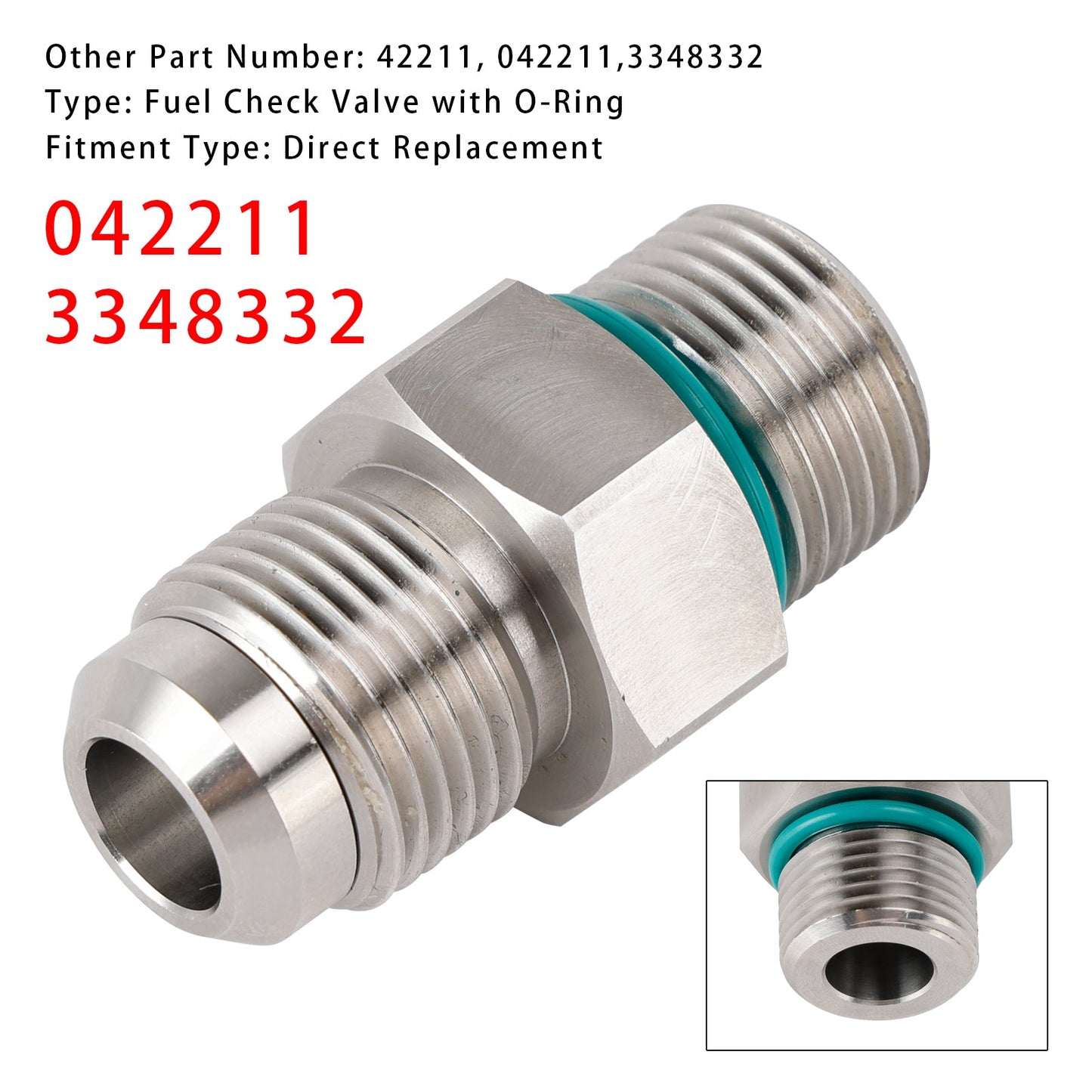 Raccordo valvola di ritegno carburante dritto pompa carburante 042211 3348332 per Cummins N14