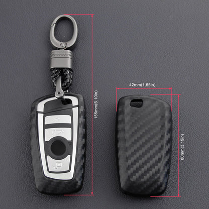 Custodia in pelle e silicone per chiave auto con fibbia per BMW Square
