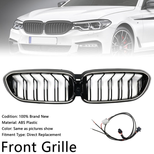 Griglia anteriore a doppio rene BMW Serie 5 G30 G31 2017-2020, nero lucido