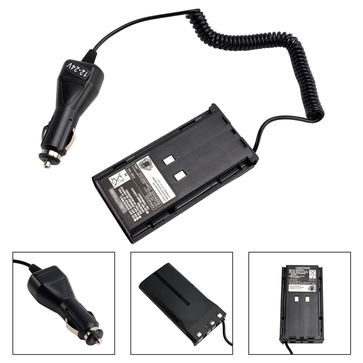 Adattatore per l'eliminazione della batteria del caricabatteria per auto per TK-480 TK-385 TK-280 TK-290 TK-380