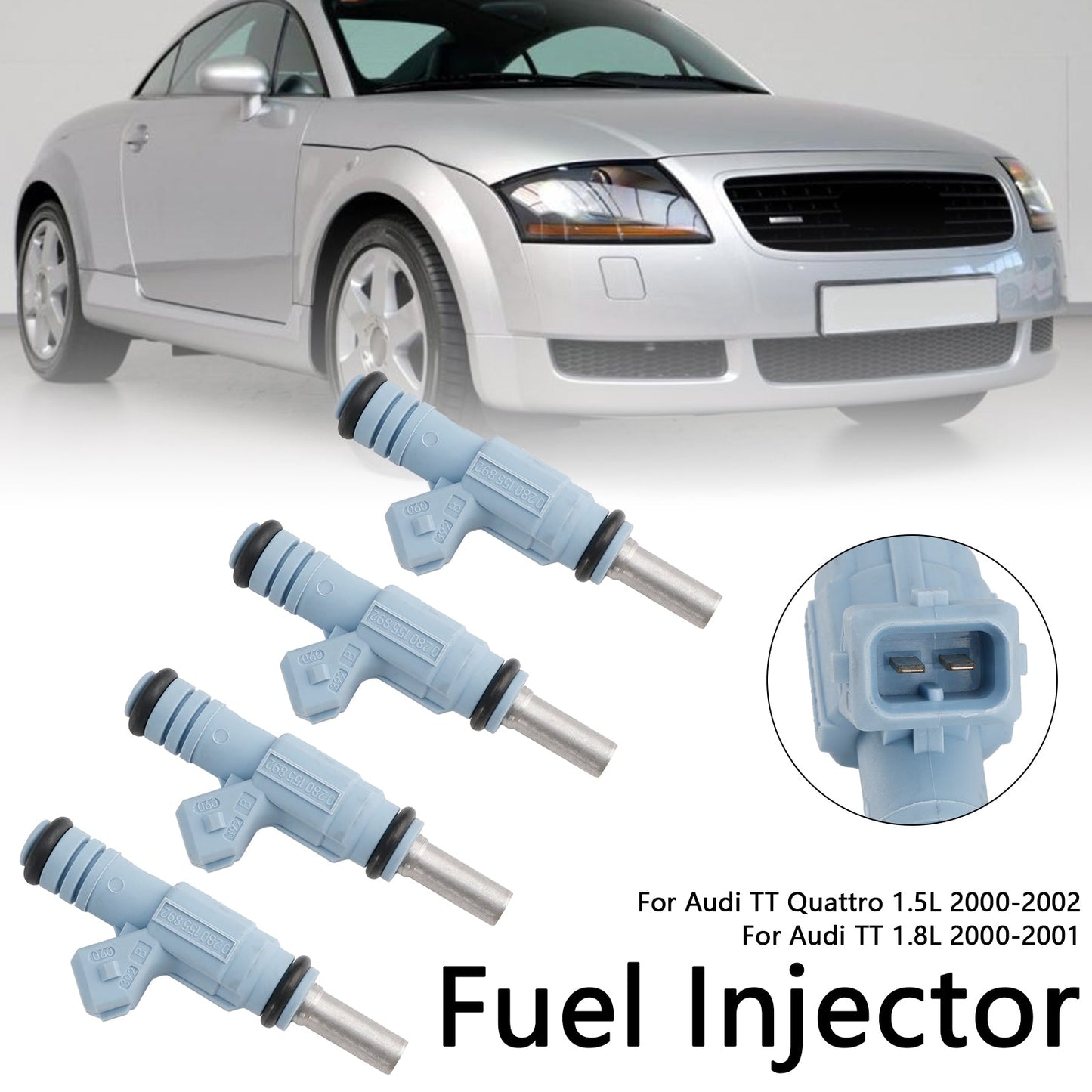 4 pezzi iniettore carburante 0280155892 adatto per Audi TT Quattro 1.5L 2000-2002 0280155893