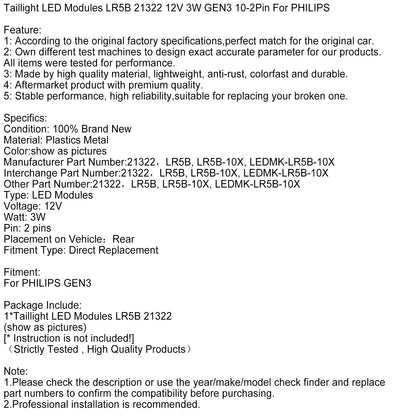 Moduli LED per fanali posteriori LR5B 21322 12V 3W GEN3 10-2Pin per PHILIPS