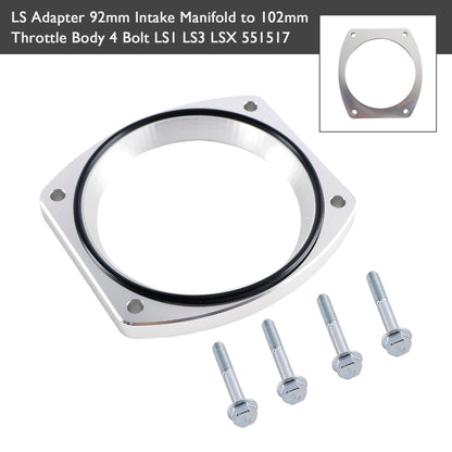 551517 Adattatore LS Collettore di aspirazione da 92 mm a corpo farfallato da 102 mm 4 bulloni da 92 mm