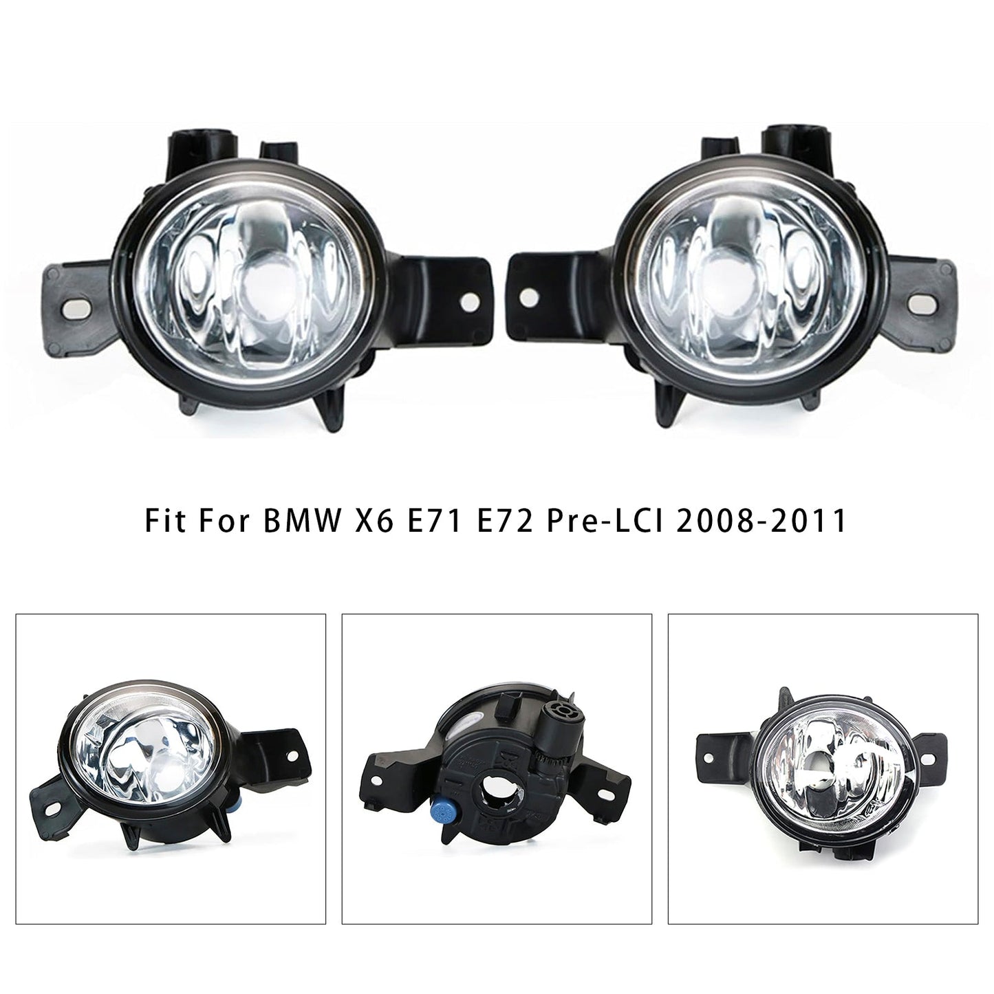 Coppia di fari fendinebbia anteriori senza lampadine per BMW X6 E71 E72 2008-2011 63177187631