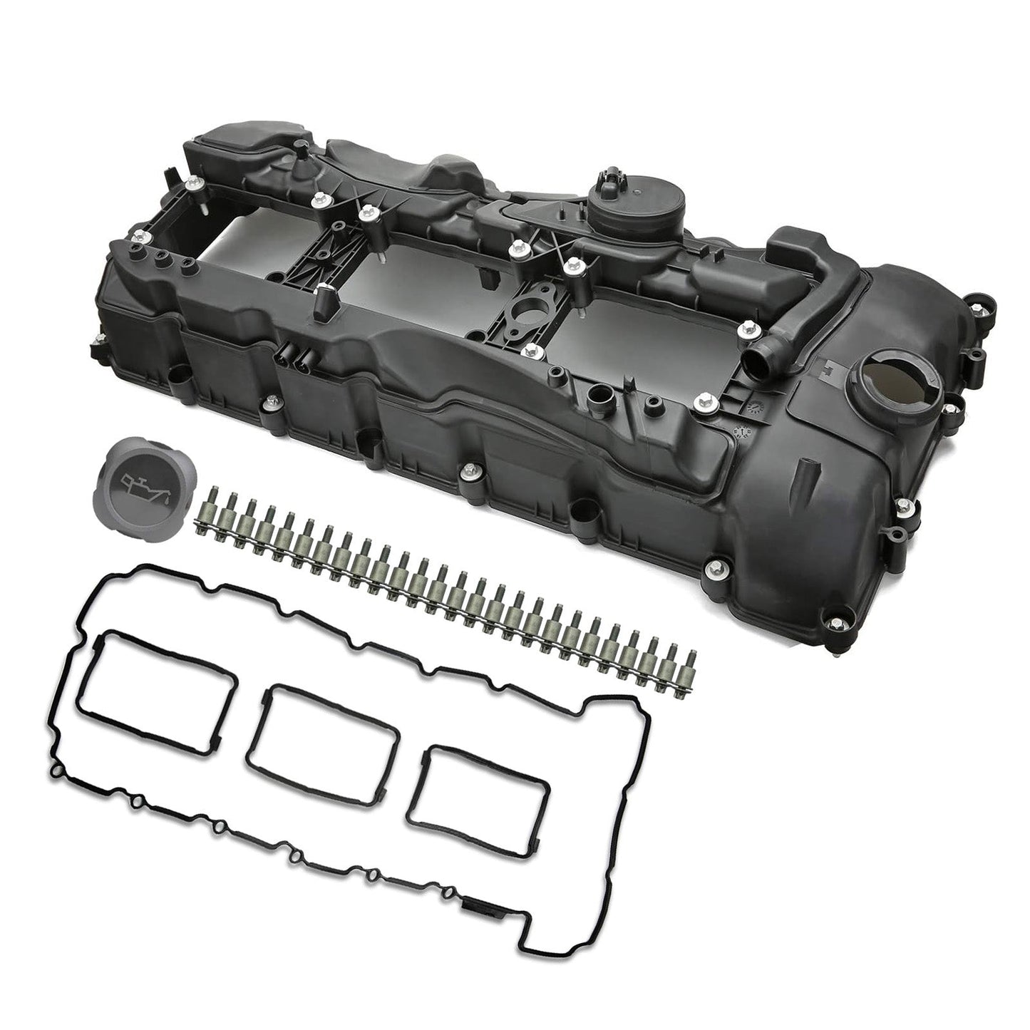 Coperchio valvola BMW F25 X3 xDrive35i 3.0T 2011–2017 con guarnizione+tappo 11127570292
