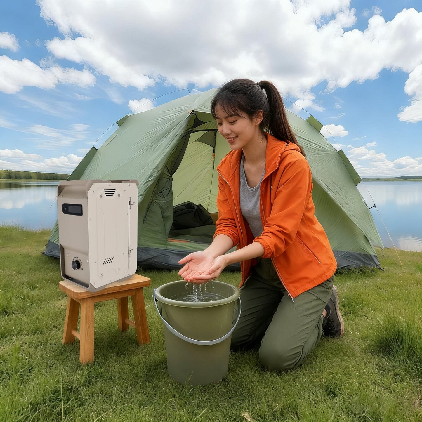 Scaldabagno portatile per camper, campeggio, 7800 mAh, 3,3 ore, ricaricabile, pulizia da campeggio