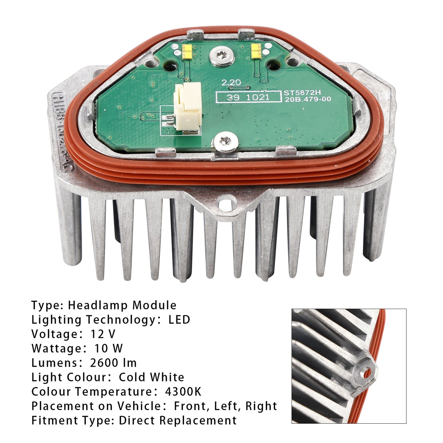 Modulo di controllo luci diurne a LED DRL per Ford Fiesta, Focus, Transit Custom Van, H1BB13D278AC
