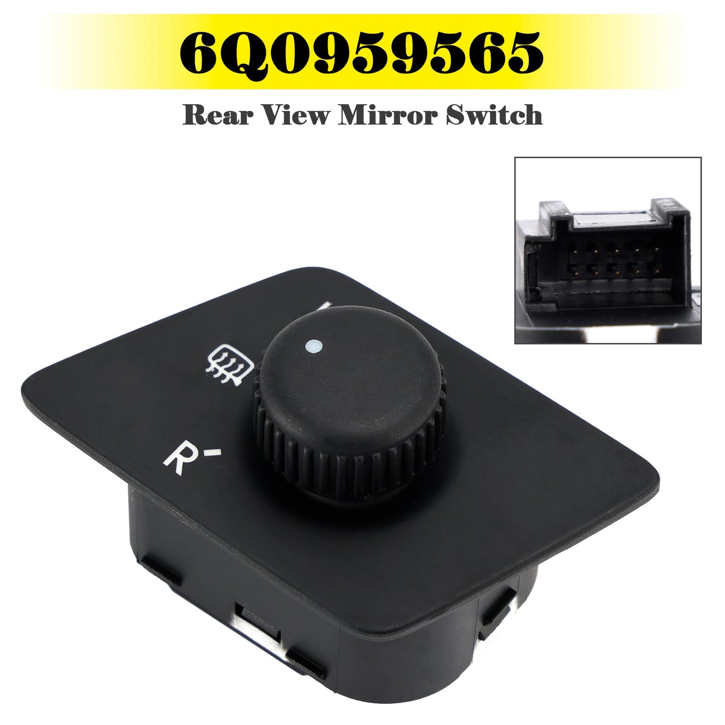 Manopola di regolazione dell'interruttore dello specchietto retrovisore con riscaldamento 6Q0959565 per VW Polo 2002-2010