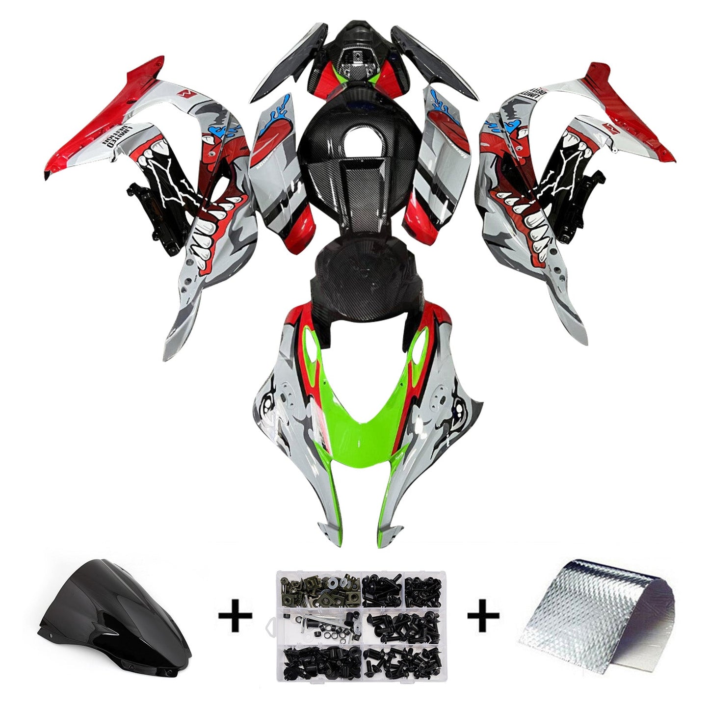 Kit carenatura iniezione in plastica ABS adatto per Kawasaki ZX10R 2016-2020