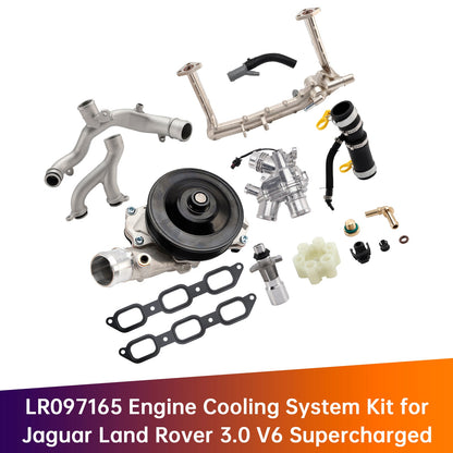 Kit sistema di raffreddamento motore a benzina per Jaguar XF 5.0L V8 (anni 2010-2015) - Codice articolo: AJ814042